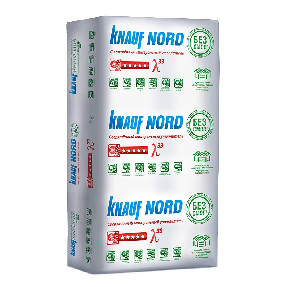 Утеплитель Knauf Nord 50х600х1250 мм 9 кв.м