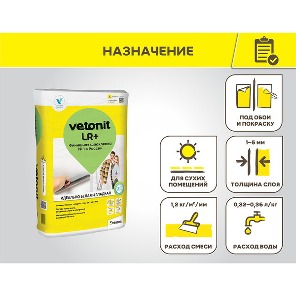 Финишная шпаклевка Vetonit KR 20 кг
