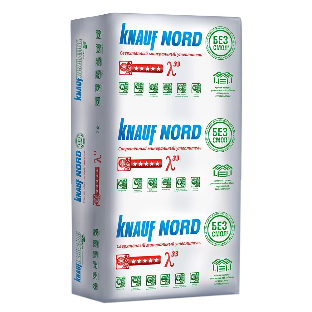 Утеплитель Knauf Nord 100х600х1250 мм 4,5 кв.м